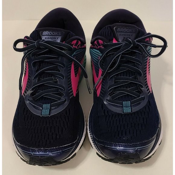Brooks Ghost 10 DNA Mens Running Shoe Size 10.5 Blue Green Fushia Good Condition